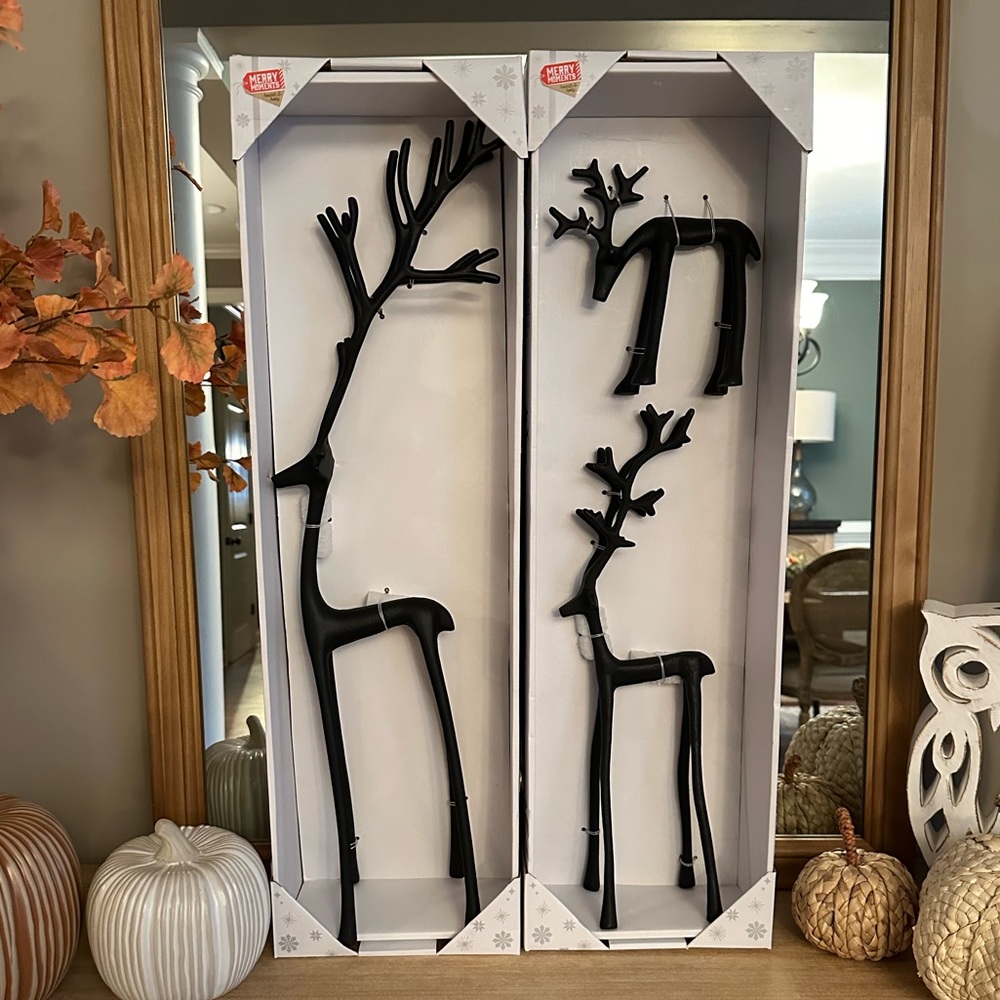 Bronze sculpted Reindeer set of 3 - Pottery Barn inspired Aldi 2023